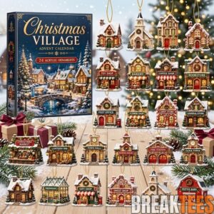 Christmas Village Advent Calendar 2026 - 24 Acrylic Tiny Houses Ornaments - Winter Town Countdown Blind Box 2