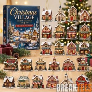 Christmas Village Advent Calendar 2026 - 24 Acrylic Tiny Houses Ornaments - Winter Town Countdown Blind Box 3