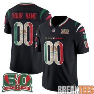 Cincinnati Bengals Mexico Edition Custom Football Jersey