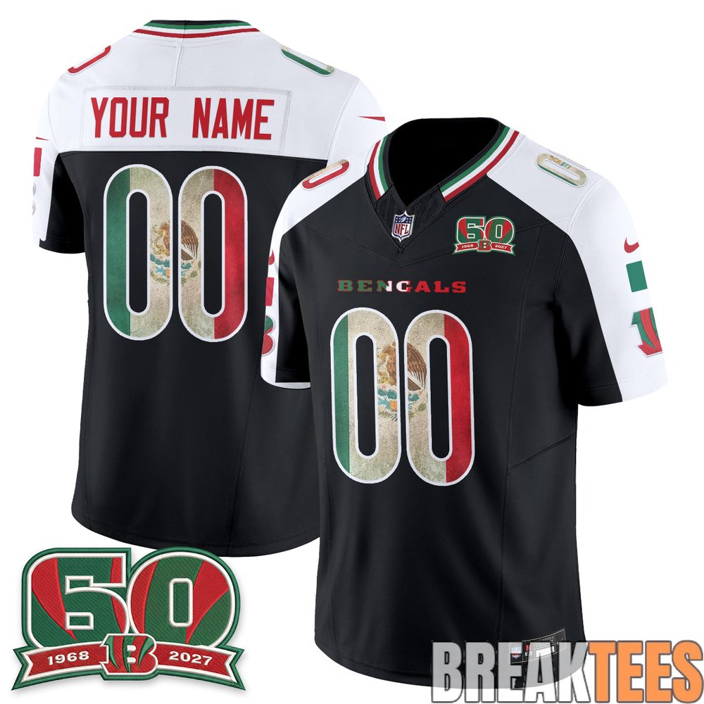 Cincinnati Bengals Mexico Edition Custom Football Jersey Cincinnati Bengals Mexico Edition Custom Football Jersey