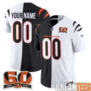 Cincinnati Bengals Split Edition Custom Football Jersey 1 Cincinnati Bengals Split Edition Custom Football Jersey 1