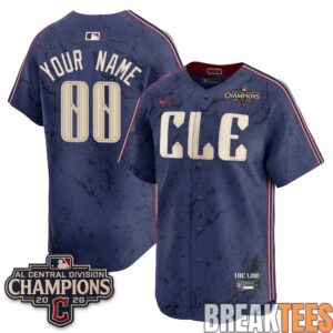Cleveland Guardians 2026 AL Central Champs Custom Baseball Jersey 2 Cleveland Guardians 2026 AL Central Champs Custom Baseball Jersey 2