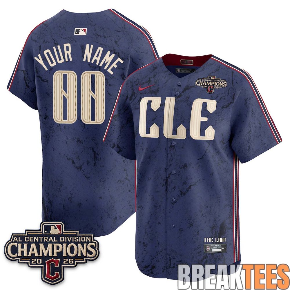 Cleveland Guardians 2026 AL Central Champs Custom Baseball Jersey Cleveland Guardians 2026 AL Central Champs Custom Baseball Jersey