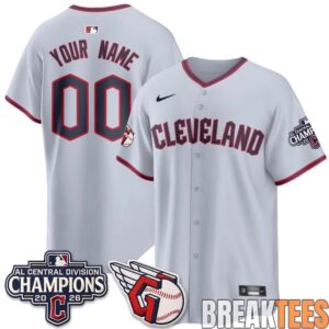 Cleveland Guardians 2026 AL Central Champs Custom Baseball Jersey 3 Cleveland Guardians 2026 AL Central Champs Custom Baseball Jersey 3