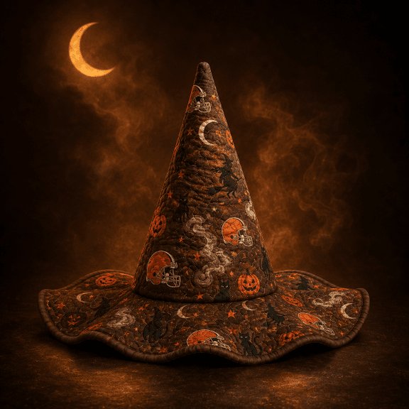 Cleveland Browns Halloween Pumpkin Quilted Witch Hat Cleveland Browns Halloween Pumpkin Quilted Witch Hat