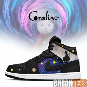 Coraline Black Cat Starry Night Halloween AJ1 Shoes