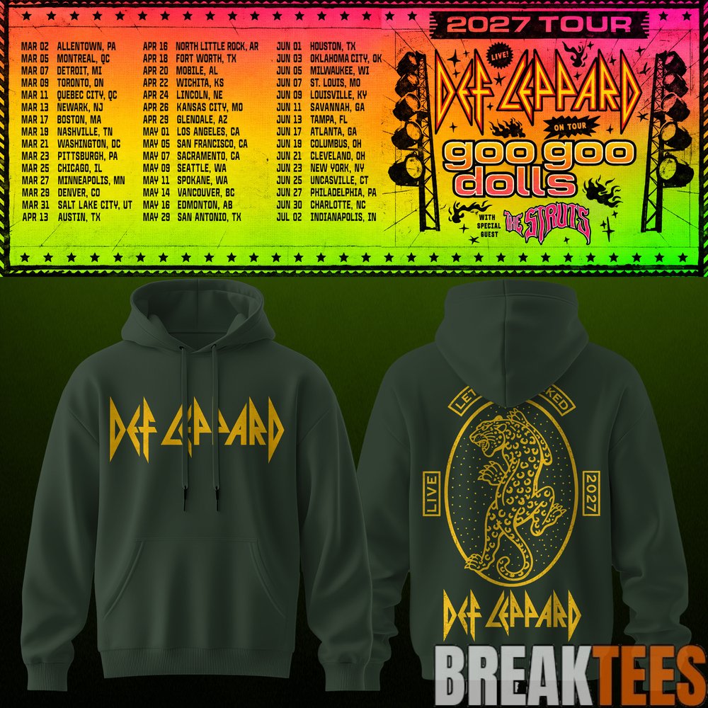 Def Leppard & Goo Goo Dolls Tour 2027 Hoodie Def Leppard & Goo Goo Dolls Tour 2027 Hoodie