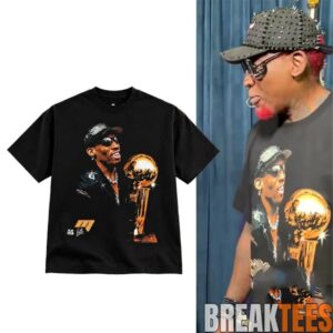 Dennis Rodman 5X Champ Trophy Graphic T-Shirt