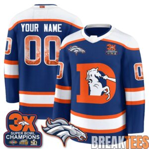 Denver Broncos Fan Gear Edition Custom Hockey Jersey