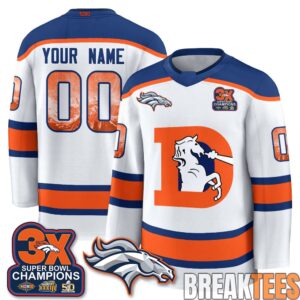 Denver Broncos Fan Gear Edition Custom Hockey Jersey 1