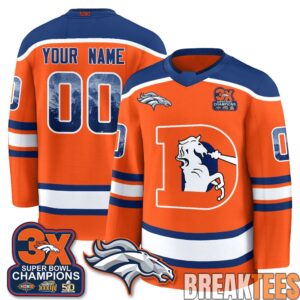 Denver Broncos Fan Gear Edition Custom Hockey Jersey 2