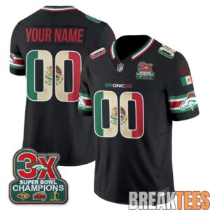 Denver Broncos Mexico Edition Custom Football Jersey