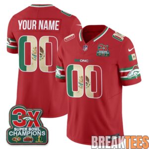 Denver Broncos Mexico Edition Custom Football Jersey 3