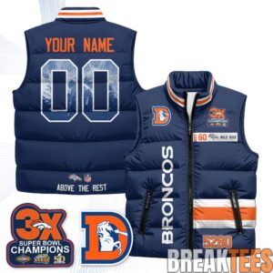 Denver Broncos Mile High Custom Puffer Vest 1