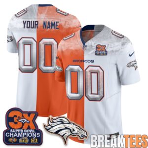 Denver Broncos Mile High Split Edition Custom Football Jersey