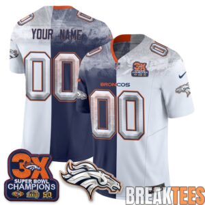 Denver Broncos Mile High Split Edition Custom Football Jersey 1