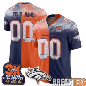 Denver Broncos Mile High Split Edition Custom Football Jersey 2