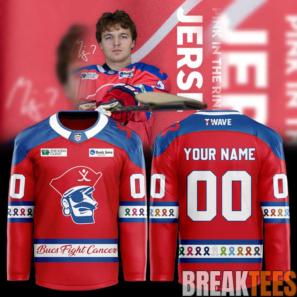 Des Moines Buccaneers Pink in the Rink 2026 Hockey Jersey Custom Des Moines Buccaneers Pink in the Rink 2026 Hockey Jersey Custom