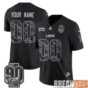 Detroit Lions 2026 Salute to Service Custom Football Jersey