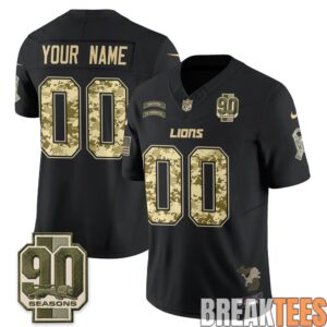 Detroit Lions 2026 Salute to Service Custom Football Jersey 1