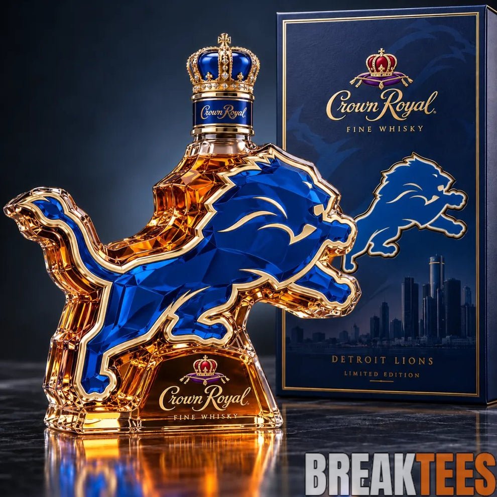 Detroit Lions Crown Royal Whiskey Bottle Detroit Lions Crown Royal Whiskey Bottle