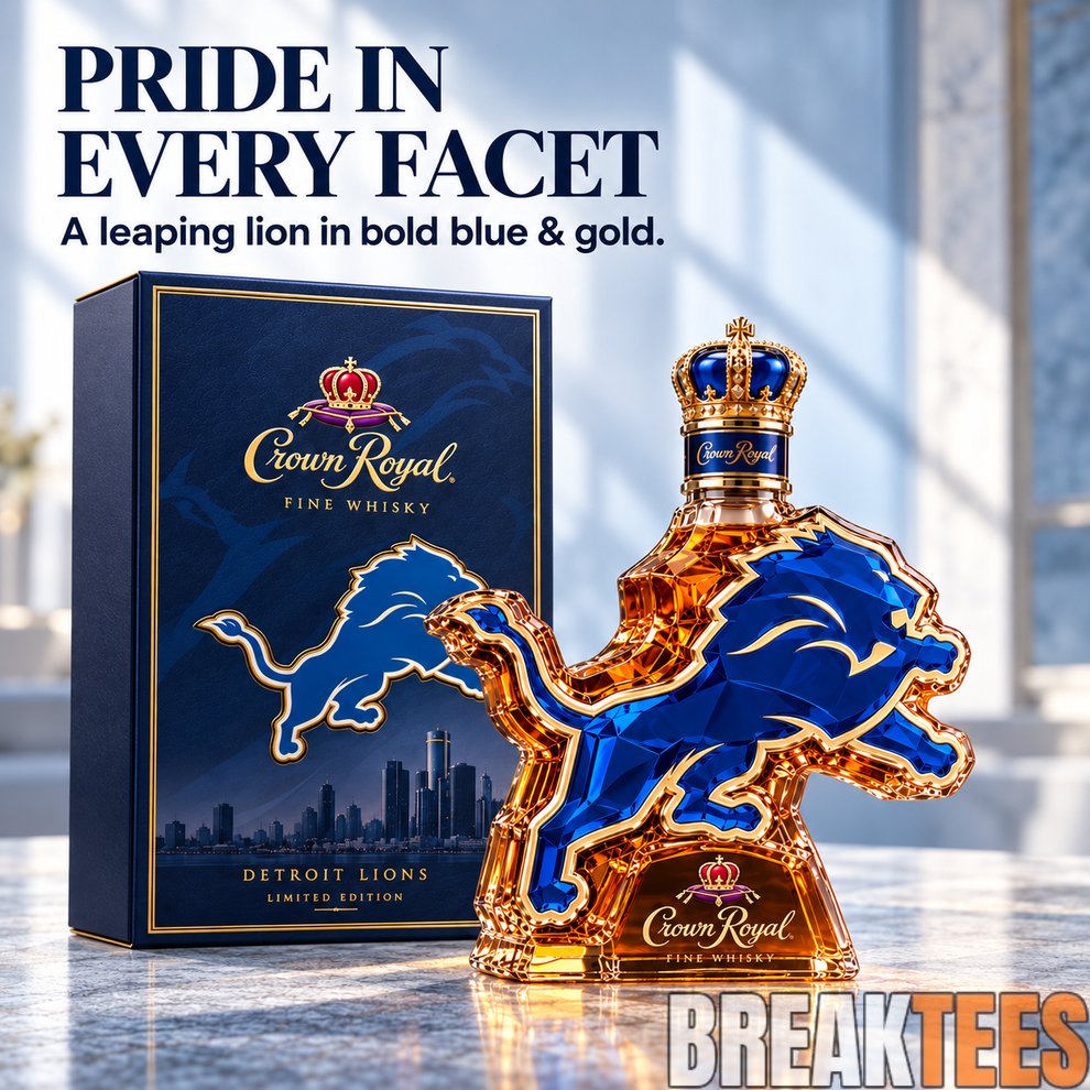 Detroit Lions Crown Royal Whiskey Bottle Detroit Lions Crown Royal Whiskey Bottle