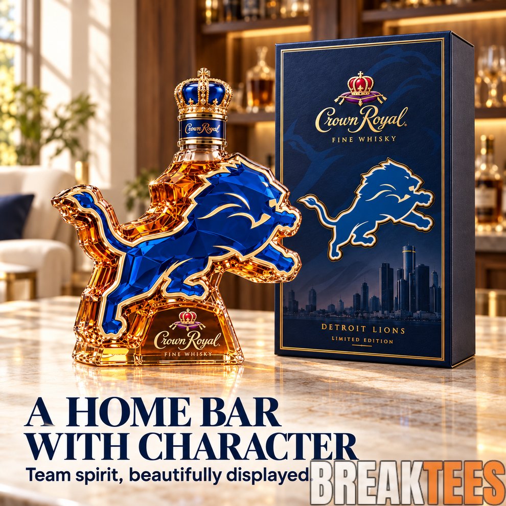 Detroit Lions Crown Royal Whiskey Bottle Detroit Lions Crown Royal Whiskey Bottle