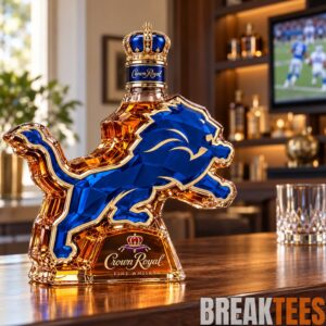 Detroit Lions Crown Royal Whiskey Bottle 4 Detroit Lions Crown Royal Whiskey Bottle 4