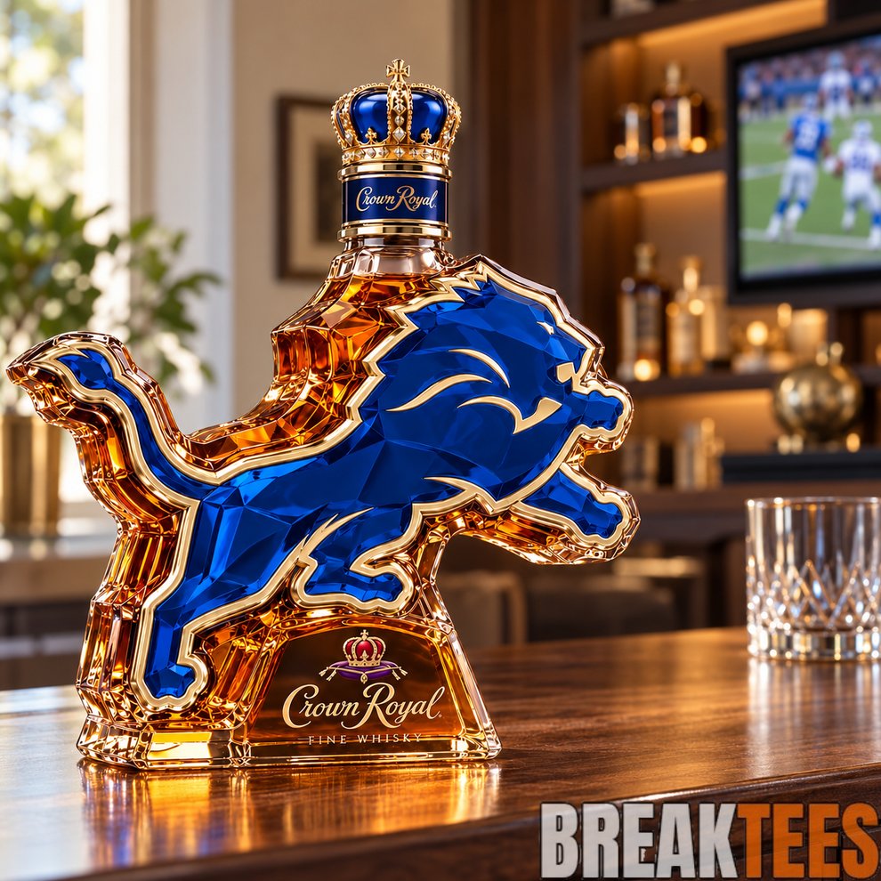 Detroit Lions Crown Royal Whiskey Bottle Detroit Lions Crown Royal Whiskey Bottle