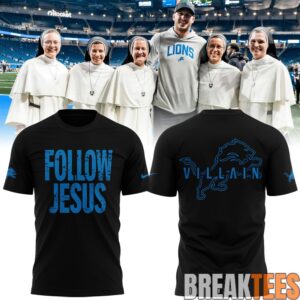 Detroit Lions Follow Jesus Black T-Shirt