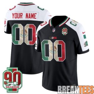 Detroit Lions Mexico Edition Custom Football Jersey 4