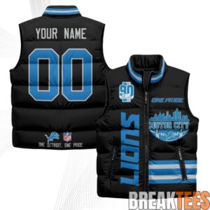 Detroit Lions Motor City Custom Puffer Vest 1