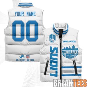 Detroit Lions Motor City Custom Puffer Vest 2