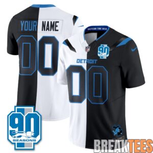 Detroit Lions Rivalries Split Edition Custom Football Jersey 2