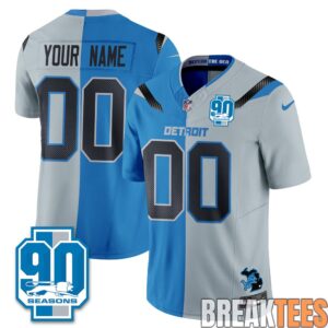 Detroit Lions Rivalries Split Edition Custom Football Jersey 3