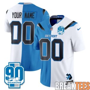 Detroit Lions Rivalries Split Edition Custom Football Jersey 4