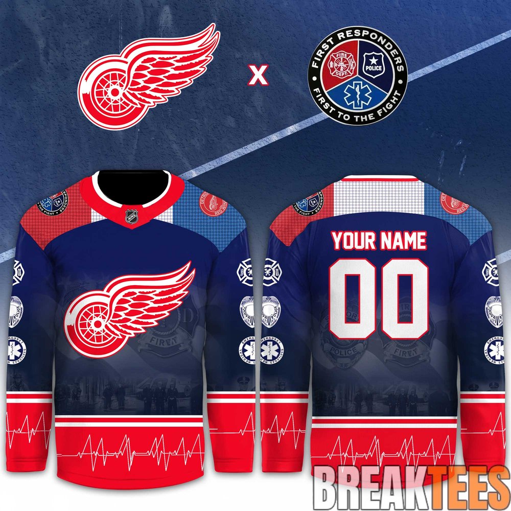 Detroit Red Wings 2026 First Responders Limited Custom Jersey Detroit Red Wings 2026 First Responders Limited Custom Jersey