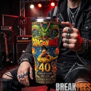 Dragon Ball 40th Anniversary 1986-2026 40oz Tumbler - Goku & Shenron Anime Inspired 1