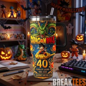 Dragon Ball 40th Anniversary 1986-2026 40oz Tumbler - Goku & Shenron Anime Inspired 3