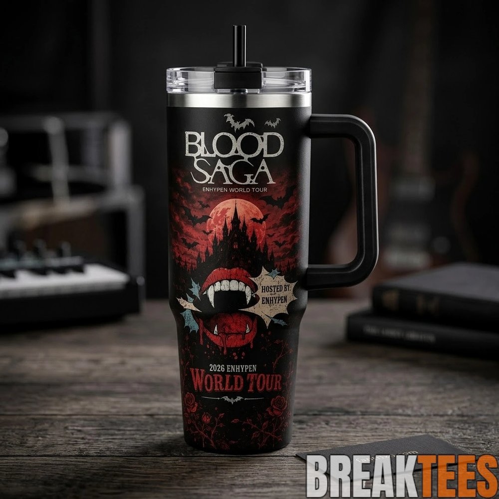 ENHYPEN WORLD TOUR BLOOD SAGA Kpop Concert Merch Tumbler With Handle ENHYPEN WORLD TOUR BLOOD SAGA Kpop Concert Merch Tumbler With Handle