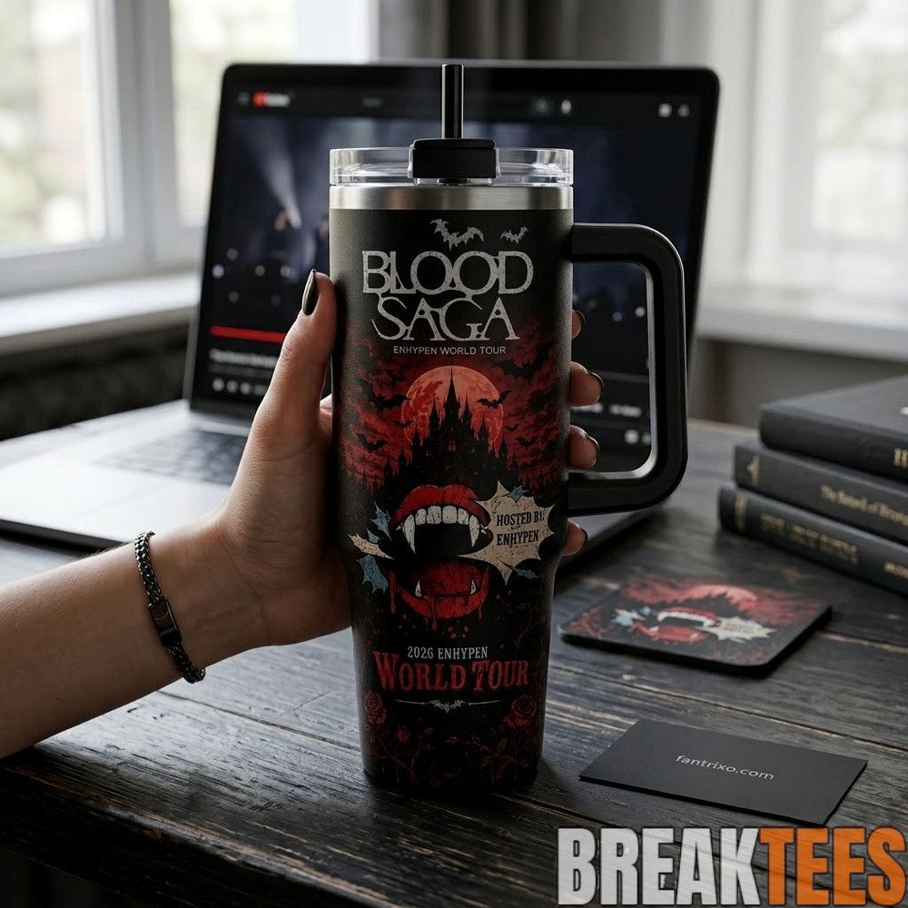 ENHYPEN WORLD TOUR BLOOD SAGA Kpop Concert Merch Tumbler With Handle ENHYPEN WORLD TOUR BLOOD SAGA Kpop Concert Merch Tumbler With Handle