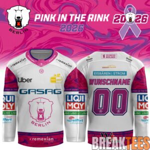 Eisbären Berlin x Pink in the Rink 2026 Limited Edition Hockey Jersey Custom 3