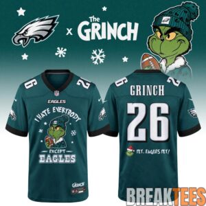Football All Teams x Grinch “I Hate Everybody Except My Team” Football Jersey 2