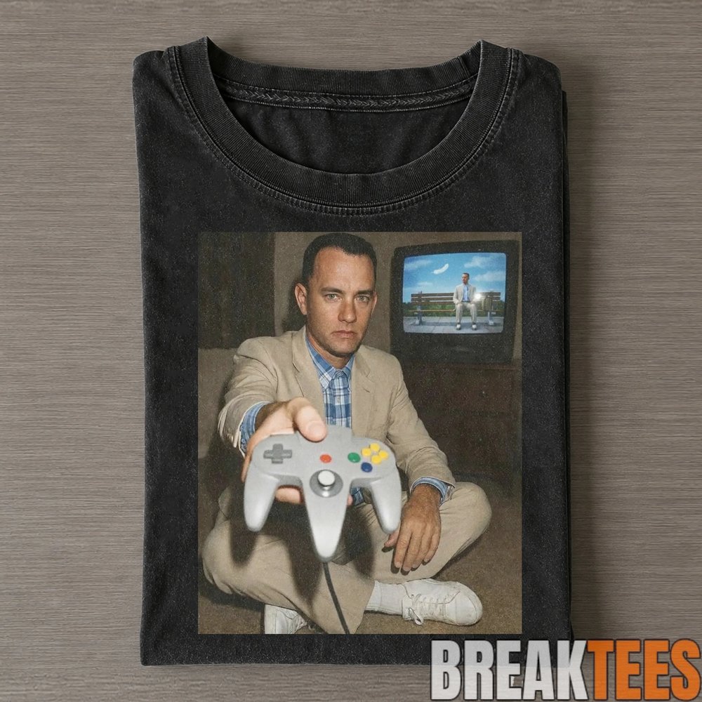 Forrest Gump Forrest Offering a Nintendo 64 Controller T-Shirt Forrest Gump Forrest Offering a Nintendo 64 Controller T-Shirt