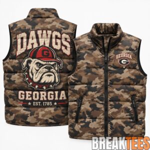 Georgia Bulldogs 2026 Military Appreciation Camo Puffer Vest 2