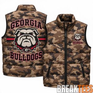 Georgia Bulldogs 2026 Military Appreciation Camo Puffer Vest 4
