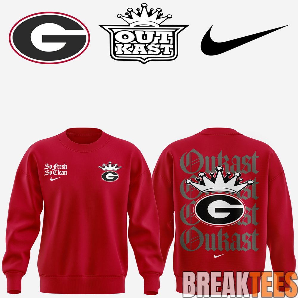 Georgia Bulldogs Exclusive Edition x Outkast Red Sweatshirt 2026 Georgia Bulldogs Exclusive Edition x Outkast Red Sweatshirt 2026