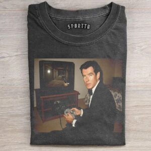 GoldenEye James Bond Offering a Nintendo 64 Controller Your Turn T-Shirt 1