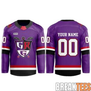 Grand Rapids Griffins Purple Community Game Custom Hockey Jersey 1