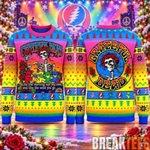 Grateful Dead Skull Roses Dancing Bears Rainbow 2026 Ugly Sweater